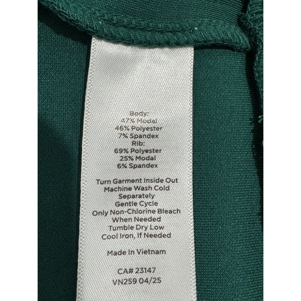 T by Talbots Teal Green Modal Blend Ribbed Pocket Crew Neck Sweatshirt Sz 1X NEW - Picture 4 of 4